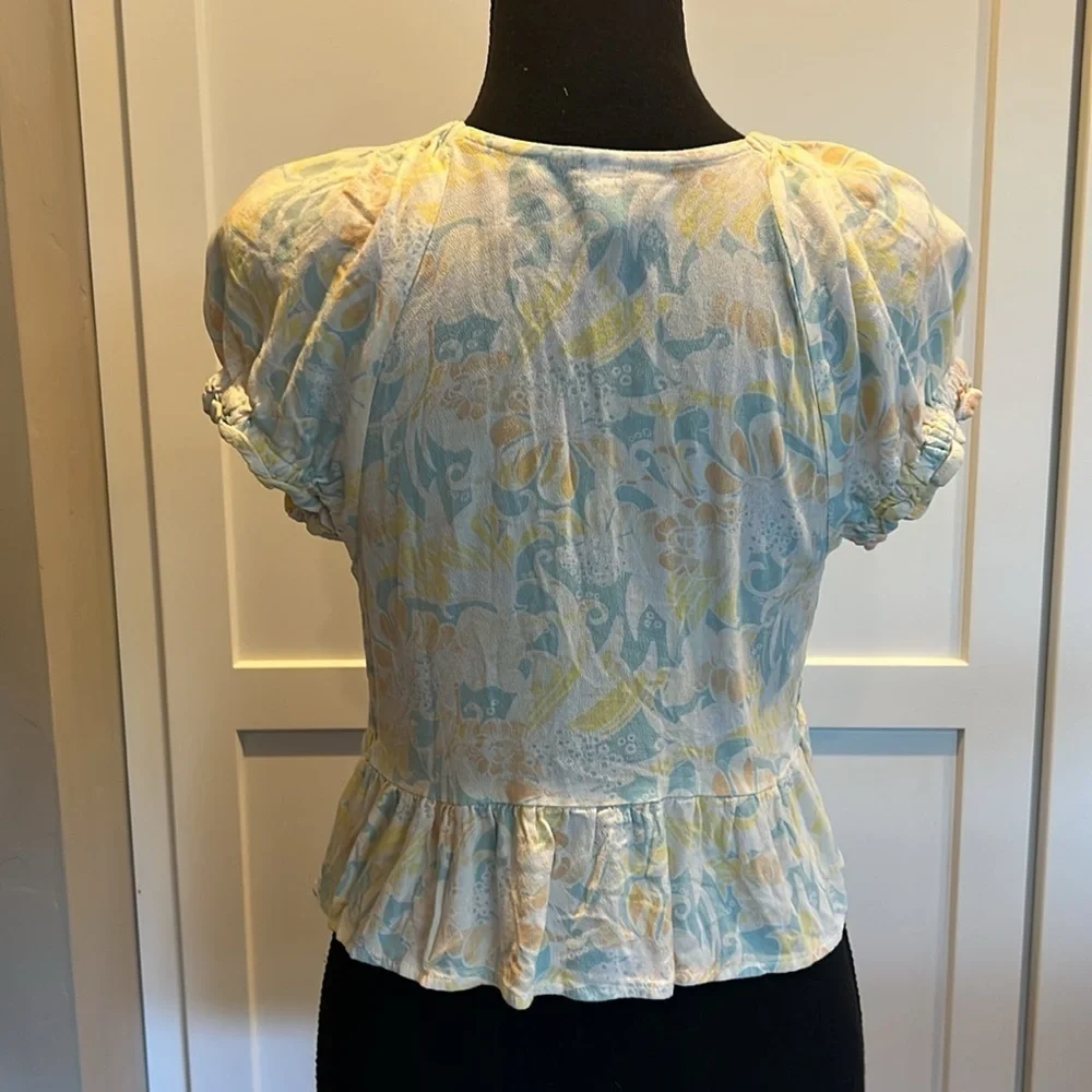 BP Multicolor Smocked Blouse S